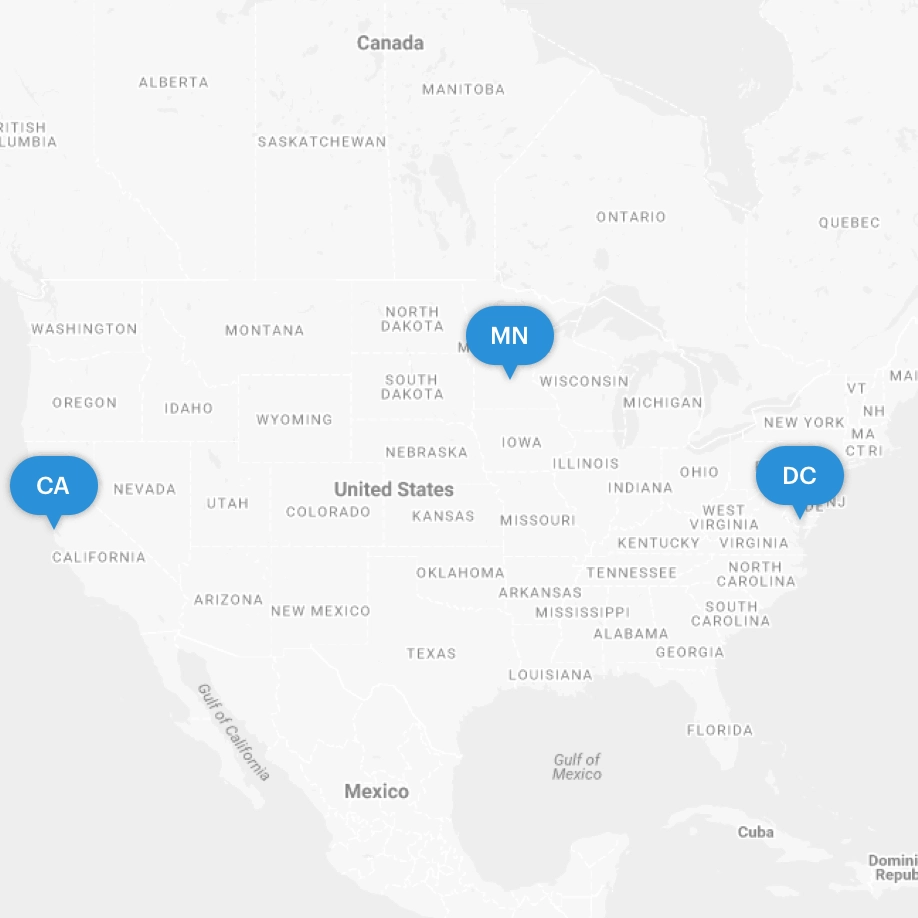 Dod offices on map of USA
